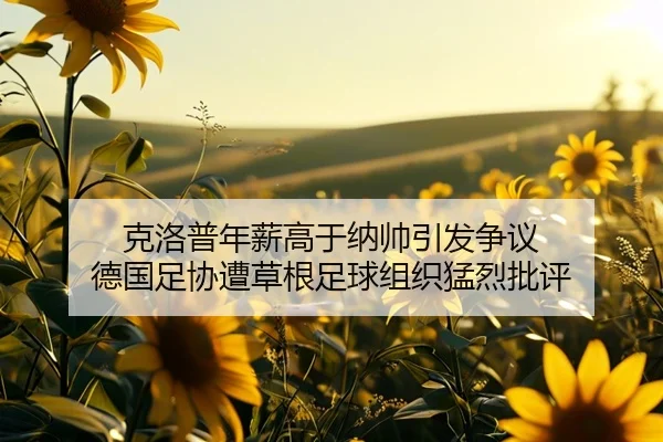 克洛普年薪高于纳帅引发争议 德国足协遭草根足球组织猛烈批评